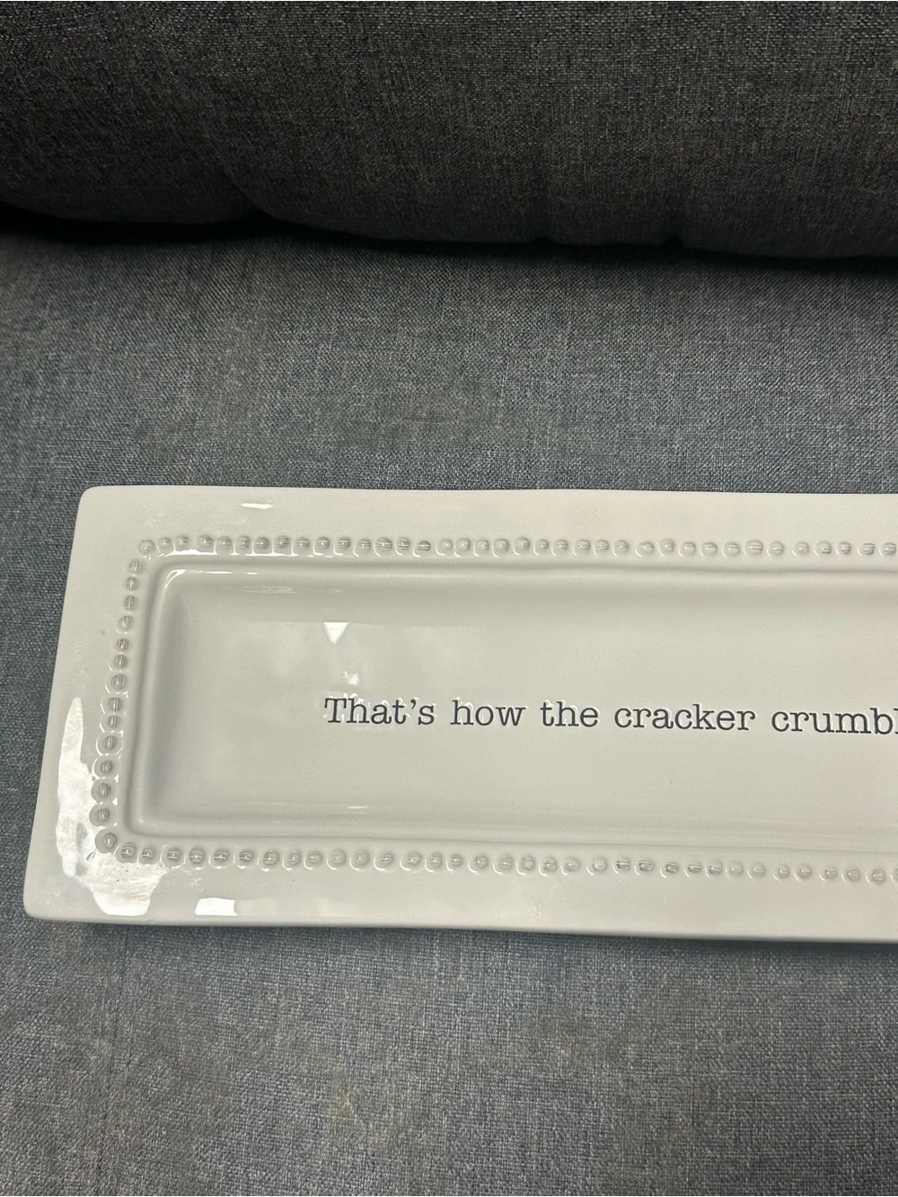 Mud Pie Circa Cracker Tray - ‘That’s how the cracker crumbles’